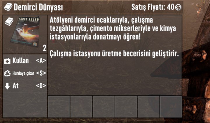 Çalışma İstasyonu Becerisi geliştirmek için gerekli Kitap: Demirci Dünyası