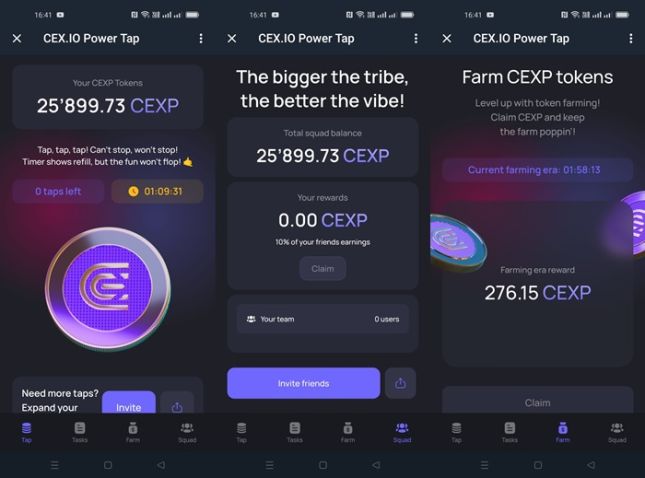 Cex.IO Power Tap Airdrop Projesi (Telegram Botu)