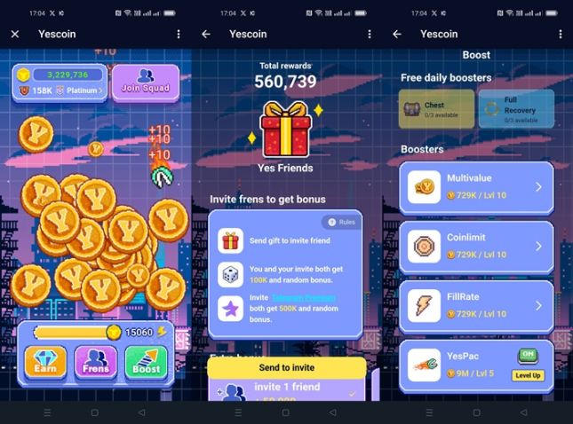 YesCoin Airdrop Projesi (Telegram Oyunu)