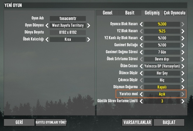 7 Days To Die Yaratıcı Mod (Hile Menü) Nasıl Aktif Edilir?