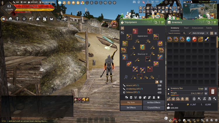 Black Desert Online EU 63 Level Musa + Çadır 769 GS